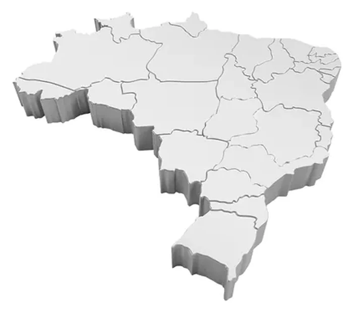 Mapa do Brasil, referência dos estados onde a AYA Energia atua